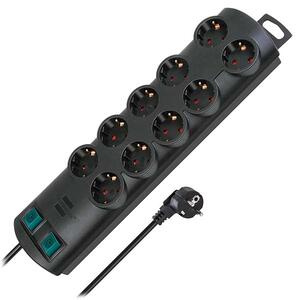 Πολύπριζο Ασφαλείας Brennenstuhl Primera-Line 10x Schuko Black 2m (1153300120)