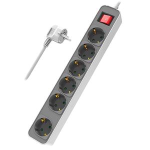 Πολύπριζο Ασφαλείας Powertech 6 Schuko White 1.4m (PT-1058)