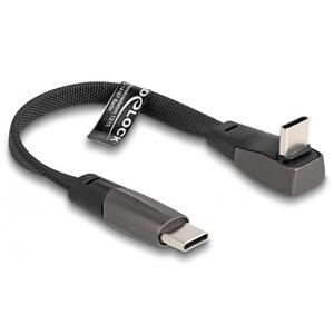 Καλώδιο Delock Flat USB-C to USB-C 90° 60W Black 0.14m (80750)