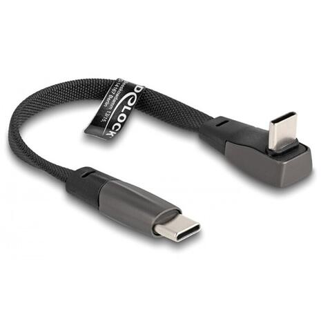 Καλώδιο Delock Flat USB-C to USB-C 90° 60W Black 0.14m (80750)