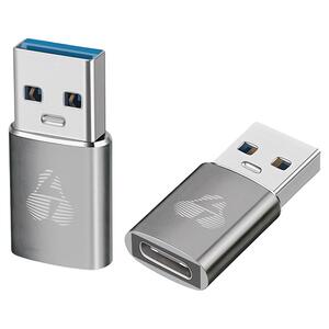 Αντάπτορας Powertech USB-A Male to USB-C Female Grey (PTR-0147)