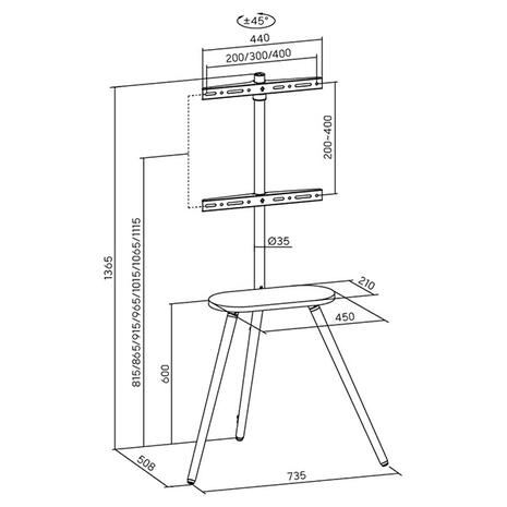 Βάση TV Brateck FS28-44F-04