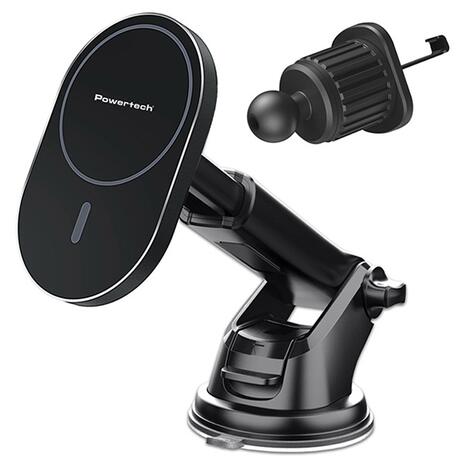 Magnetic Wireless Charging 15W Car Mount Powertech PT-1241 Black
