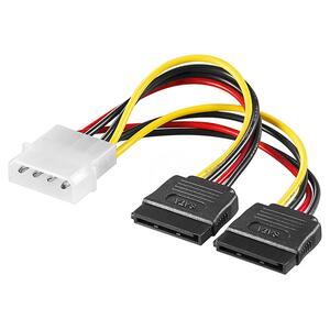 Καλώδιο Goobay 4-Pin Molex Male - 2x Sata 0.13m (68524)