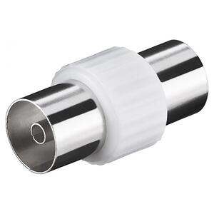 Αντάπτορας Powertech Coax F/F White (CAB-V030)
