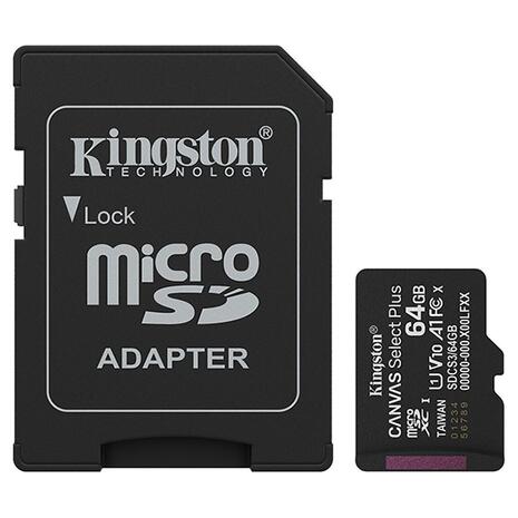 Κάρτα Μνήμης Kingston CANVAS Select Plus microSDXC 64GB with Adapter (SDCS3/64GB)