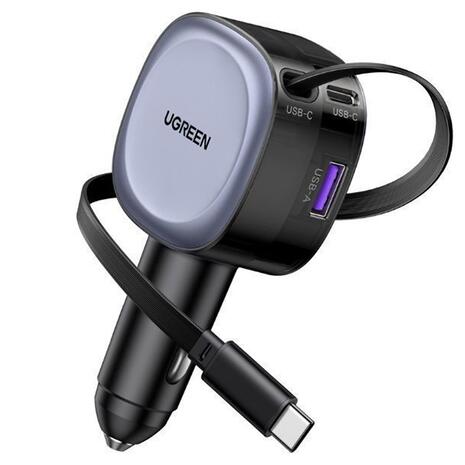 Ugreen 75W Fast Car Charger with Retractable Cable EC601 (55653)