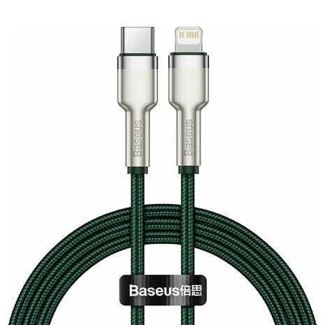 Καλώδιο Baseus Cafule Metal Data Cable 20W USB-C to Lightning Green 1m (CATLJK-A06)