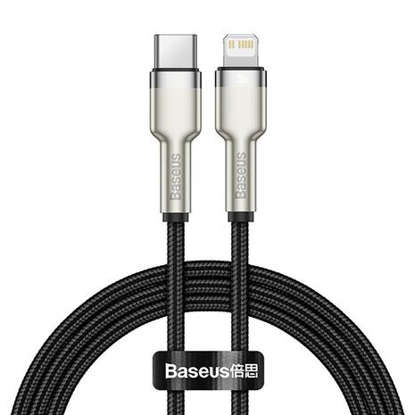 Καλώδιο Baseus Cafule Metal Data Cable 20W USB-C to Lightning Black 1m (CATLJK-A01)