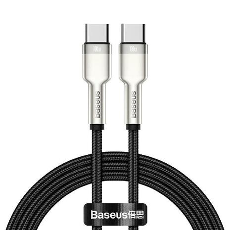 Καλώδιο Baseus Cafule Metal Data Cable 100W USB-C to USB-C Black 1m (CATJK-C01)