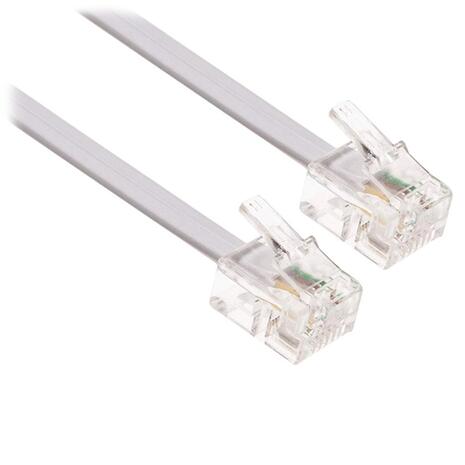 Καλώδιο Τηλεφώνου Powertech RJ11 6P4C White 10m (CAB-T006)