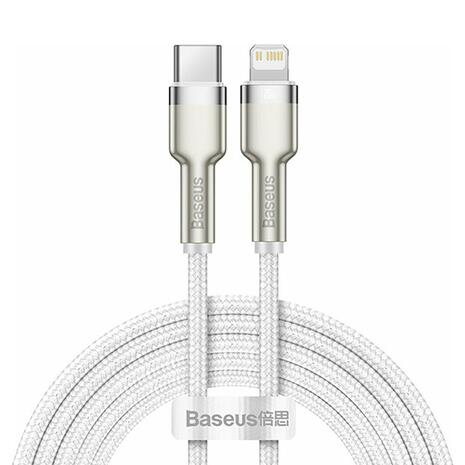 Καλώδιο Baseus Cafule Metal Data Cable 20W USB-C to Lightning White 2m (CATLJK-B02)