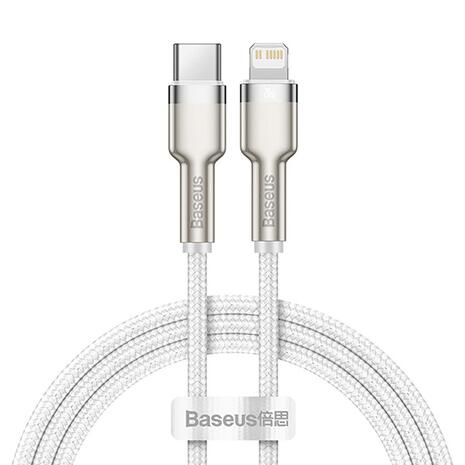Καλώδιο Baseus Cafule Metal Data Cable 20W USB-C to Lightning White 1m (CATLJK-A02)