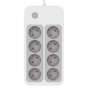 Πολύπριζο Ασφαλείας Powertech 8x Schuko White 1.5m (PT-1534)