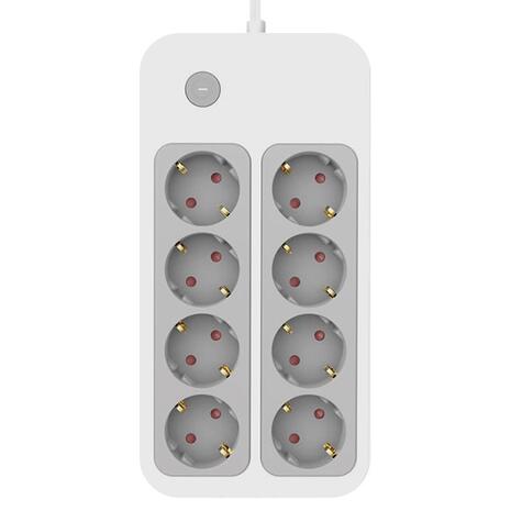 Πολύπριζο Ασφαλείας Powertech 8x Schuko White 1.5m (PT-1534)