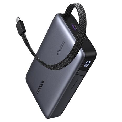 PowerBank Ugreen PB550 67W 20000mAh with Built-in Cable Gray (55996B)