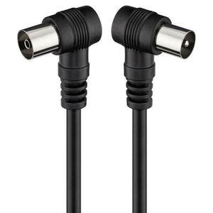 Καλώδιο Antenna Goobay Coax M/F 90° Black 1.5m (11525)