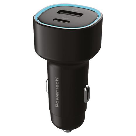 Car Charger Powertech 85W USB-A & USB-C Black (PT-1539)