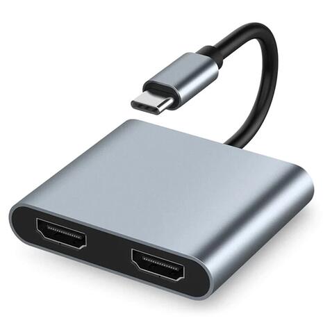 Αντάπτορας Powertech USB-C Male to 2x HDMI Female (CAB-UC083)