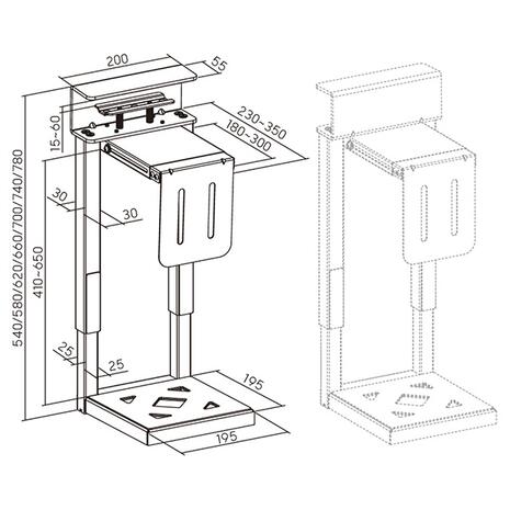 Βάση PC Γραφείου Brateck CPB29-01