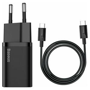 Baseus Super Si Quick Charger 25W & USB-C to USB-C Cable Black (TZCCSUP-L01)