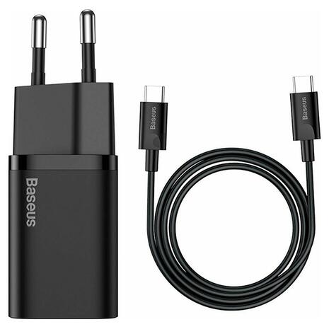 Baseus Super Si Quick Charger 25W & USB-C to USB-C Cable Black (TZCCSUP-L01)