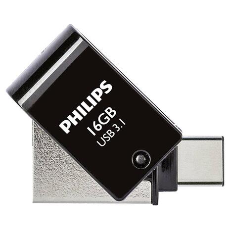 USB Flash Philips 2-in-1 USB-A & USB-C 16GB Black (FM16DC152B)