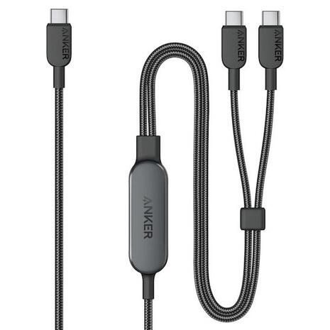 Καλώδιο Anker 2-in-1 USB-C to USB-C 140W Black 1.2m (A8895H11)