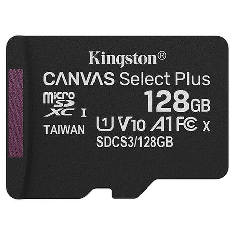 Κάρτα Μνήμης Kingston CANVAS Select Plus Gen3 microSDXC 128GB (SDCS3/128GBSP)