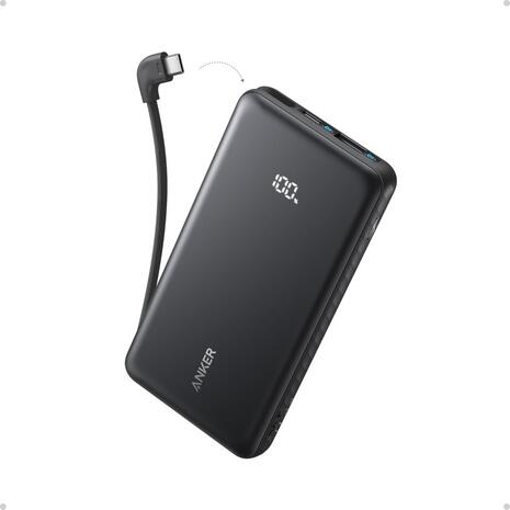 PowerBank Anker Zolo (10K, 22.5W, Built-In USB-C Cable) 10000mAh Black (A110DH11)