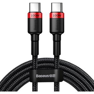 Καλώδιο Baseus Cafule Flash Charging Data Cable 100W USB-C to USB-C Black/Red 2m (CATKLF-AL91)