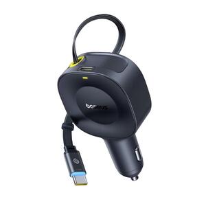 Car Charger Baseus PrimeTrip VP2 30W With Retractable Cable C+C Black (C0206400)