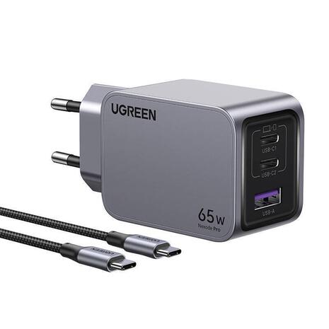 Ugreen Nexode Pro 3-Port GaN Fast Charger 65W X755 Gray (25871)